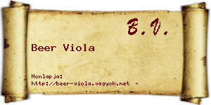 Beer Viola névjegykártya
